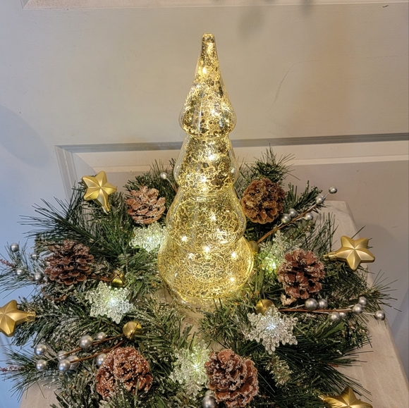 Hand Crafted Other - Winter Lighted Tree Centerpiece Table Decor Fantasy
